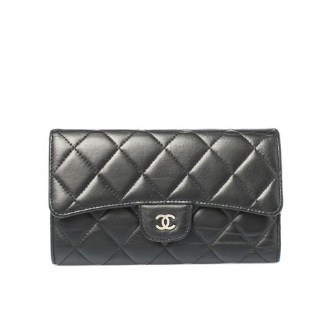 chanel monaco black leather wallet|Chanel wallet sizes.